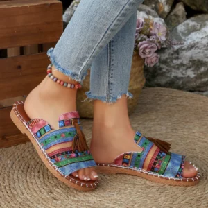 Women's Shoes Ethnic Pattern Slippers Fashion Casual Soft Breathable and Comfortable Suitable for the Beach and Daily Leisure - Image 4