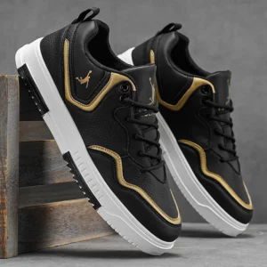 Men's Chunky Casual Sneakers - LOEIKAN Contrast Outline Lace-Up Sports Shoes - Image 4