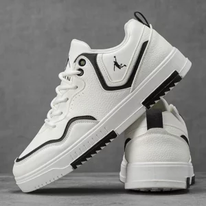 Men's Chunky Casual Sneakers - LOEIKAN Contrast Outline Lace-Up Sports Shoes - Image 5
