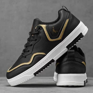 Men's Chunky Casual Sneakers - LOEIKAN Contrast Outline Lace-Up Sports Shoes - Image 6