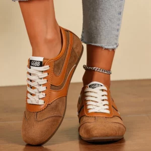 Fashion Training Shoes Women 2026 New Leather Women Sneakers Flat Lace-up Retro Large Size Forrest Gump Casual Shoes Women 230 - Image 3