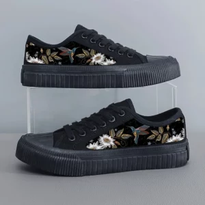 Women's Sports Shoes for All Seasons Outdoor Students Fashionistas Women's Canvas Shoes Round Toe Flats Bottom Breathable Vulcanized Shoes Digital Printing Women's Shoes - Image 4