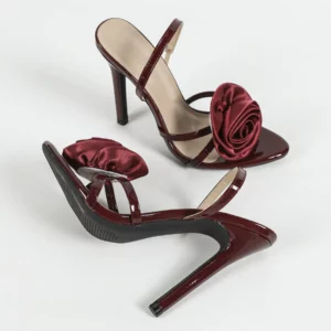 Aneikeh Summer Fashion Flower Cross Strap Ankle Strap Round Toe High-heeled Sandals Hollow Out Women Sandals Party Female Shoes - Image 4
