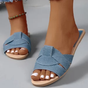 2026 New Fashion Luxury Designer Women's Sandals Woven Comfortable Women's Sandals Casual Summer Flat Women's Slippers Big Size - Image 3