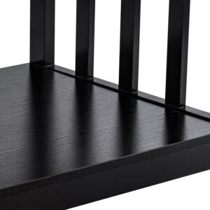 ChooChoo Mission Coffee Table, Black Wood Living Room Table with Shelf, 40 Black - Image 4