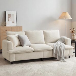 3 Seater Couch, 83" Comfy Corduroy Sofa with Deep Seat, Modern Sofa Couch for Living Room, Office, Bedroom, Apartment (Pillows not Included) - Image 8