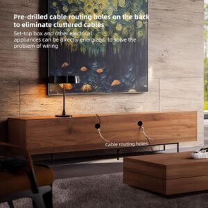 Mid Century Modern TV Stand with 4 Doors, 94.48 Inch Wide Entertainment Center TV Console for Living Room Bedroom, Media Console TV Cabinet with Storage Walnut - Image 5