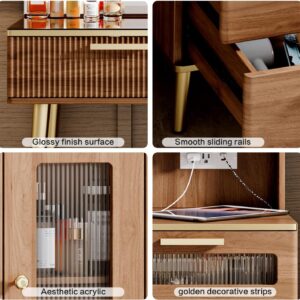 Vanity Desk with 29.53" HD Lighted Mirror, 47.24" Big Modern Vanity Desk with Mirror and Lights, Makeup Vanity with 5 Drawers and Storage Shelves and Charging Station,Brown1 - Image 7