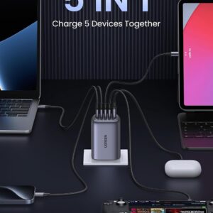 UGREEN Nexode 5-Port 100W USB C Charger, GaN Type-C Fast Wall Charge Plug Laptop Charging Adapter Compatible for MacBook Air, HP/Dell/Lenovo, iPad, iPhone 17/16 Pro Max, Galaxy S25 Ultra - Image 3