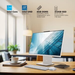 Lenovo IdeaCentre AIO 24IRH9 All-in-One Desktop, 23.8" FHD IPS 100Hz Display, Intel Core i3-1315U, 8GB DDR5 RAM, 512GB SSD, Wireless Keyboard & Mouse, Microsoft 365 Basic + Office Home 2024 - Image 4