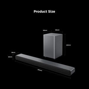 TCL S55H 2.1 Channel Dolby Atmos Soundbar with Deep Super Bass Wireless Subwoofer, DTS Virtual:X, AI Sonic-Adaptation, Tutti Choral - Image 8