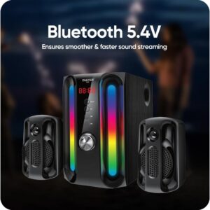 Faster E29 Bluetooth 5.4 Multimedia Speakers, 2.1 Channel Sound System with 45W Subwoofer, RGB Lights, USB, SD Card, AUX, FM, Remote Control, Home Audio, PC Speakers for Entertainment and Gaming - Image 4