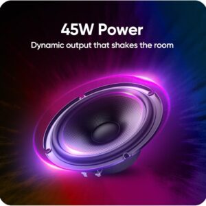 Faster E29 Bluetooth 5.4 Multimedia Speakers, 2.1 Channel Sound System with 45W Subwoofer, RGB Lights, USB, SD Card, AUX, FM, Remote Control, Home Audio, PC Speakers for Entertainment and Gaming - Image 6