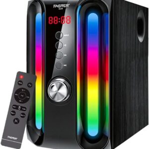 Faster E29 Bluetooth 5.4 Multimedia Speakers, 2.1 Channel Sound System with 45W Subwoofer, RGB Lights, USB, SD Card, AUX, FM, Remote Control, Home Audio, PC Speakers for Entertainment and Gaming - Image 8