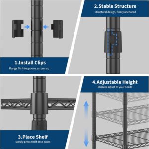 Heavy Duty Clothes Rack with Cover, 485LBS Capacity, Portable Closet Wardrobe on Wheels, Carbon Steel, Dustproof, Tool-Free Assembly, Clothes Racks for Hanging Clothes, for Bedroom, Laundry, Storage - Image 4