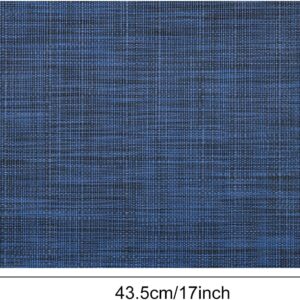 Myir JUN Placemats Set of 4, Vinyl Woven Placemats Place Mats Indoor Set of 4 Washable Table Mats Non-Slip Place mats for Dining Table (Dark Blue, Set of 4) - Image 3
