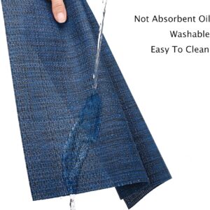 Myir JUN Placemats Set of 4, Vinyl Woven Placemats Place Mats Indoor Set of 4 Washable Table Mats Non-Slip Place mats for Dining Table (Dark Blue, Set of 4) - Image 4