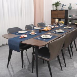 Myir JUN Placemats Set of 4, Vinyl Woven Placemats Place Mats Indoor Set of 4 Washable Table Mats Non-Slip Place mats for Dining Table (Dark Blue, Set of 4) - Image 8