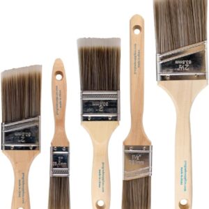 Pro Grade Paint Brushes, 5-Piece Paint Brush Set, Flat & Angle Brushes for Walls, Trim, Cabinets, Interior & Exterior Latex and Oil Paints, Stains - Image 8