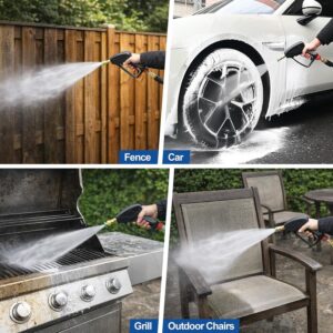 TOOLCY Pro Short Pressure Washer Gun 5000 PSI with 360° Swivel,3/8" Quick Connect Inlet, Power Washer Gun with 1/4" Quick Connect Outlet, Includes 3/8" QC to M22-14mm Adapter & 5 Nozzle Tips - Image 9