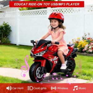 12V Electric Ride On Motorcycle for Kids, Training Wheels, Full Hand Drive Motorbike Toy, Perfect for Boys and Girls (3-8 Yrs) (RED) - Image 7