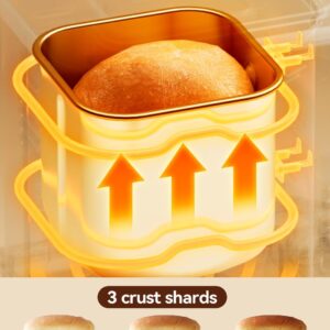 Neretva Bread Maker, 20-IN-1 2LB Bread Machine Dual Heater Bread Maker Machine Automatic with Nonstick Ceramic Pan, 15H Timer & 1H Keep Warm Set, Low Noise, Stainless Steel Breadmaker Recipe-Green - Image 6