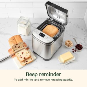 Cuisinart Bread Maker Machine, Stainless Steel Automatic Bread Machine with 12 Menu Options, 3 Loaf Sizes up to 2 Lb., 3 Crust Colors, Removable Nonstick Baking Pan & Kneading Paddle, CBK-110NAS - Image 6