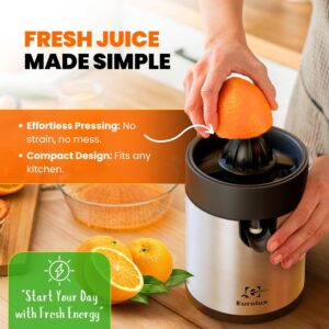 Eurolux Electric Orange Juicer, Sleek Effortless Citrus Juice Squeezer for Lemon, Lime, Grapefruit | Powerful Motor, Easy to Clean, Removable Dishwasher-Safe Parts - Image 2