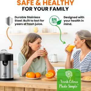 Eurolux Electric Orange Juicer, Sleek Effortless Citrus Juice Squeezer for Lemon, Lime, Grapefruit | Powerful Motor, Easy to Clean, Removable Dishwasher-Safe Parts - Image 7