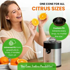 Eurolux Electric Orange Juicer, Sleek Effortless Citrus Juice Squeezer for Lemon, Lime, Grapefruit | Powerful Motor, Easy to Clean, Removable Dishwasher-Safe Parts - Image 9