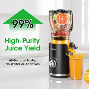 Juicer Machines, Cold Press Juicer with 5.8" Wide Feed Chute, 300W Slow Masticating Juicer for Whole Fruits & Vegetables, High Juice Yield, Easy to Clean, BPA Free Juice Extractor Machine - Image 4