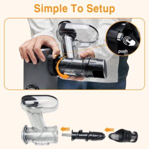 NEWBULIG Cold Press Juicer, Slow Masticating Juicer with 5.9" Large Feed Chute for Whole Vegetables & Fruits, Reverse Function & Dishwasher Safe Parts, High Juice Yield, Silver - Image 5
