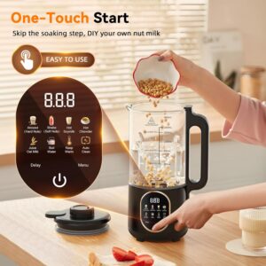 50oz Nut Milk Maker Machine, 10 in 1 Automatic Plant Based Milk Maker for Homemade Oat, Coconut, Chowder, Juice, Soy Milk with 20 Blades,Delay Start, Boil Water, Keep Warm & Auto Clean - Image 3