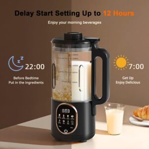 50oz Nut Milk Maker Machine, 10 in 1 Automatic Plant Based Milk Maker for Homemade Oat, Coconut, Chowder, Juice, Soy Milk with 20 Blades,Delay Start, Boil Water, Keep Warm & Auto Clean - Image 4