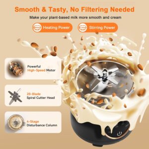 50oz Nut Milk Maker Machine, 10 in 1 Automatic Plant Based Milk Maker for Homemade Oat, Coconut, Chowder, Juice, Soy Milk with 20 Blades,Delay Start, Boil Water, Keep Warm & Auto Clean - Image 5