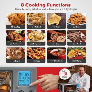 Emeril Lagasse Everyday 360 Stainless Steel Air Fryer, 360° Quick Cook Technology, XL capacity, 9-in-1, 12 Pre-Set Cooking Functions including Bake, Rotisserie, Broil, Pizza, Slow Cook, Toaster - Image 3