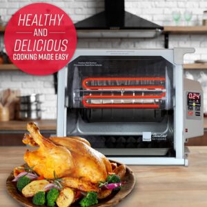 Ronco Digital Rotisserie Oven, Platinum Digital Design, Large Capacity (12lbs) Countertop Oven, Multi-Purpose Basket for Versatile Cooking - Image 2