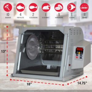 Ronco Digital Rotisserie Oven, Platinum Digital Design, Large Capacity (12lbs) Countertop Oven, Multi-Purpose Basket for Versatile Cooking - Image 3