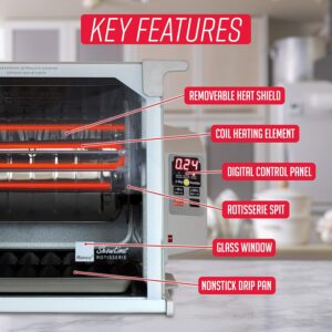 Ronco Digital Rotisserie Oven, Platinum Digital Design, Large Capacity (12lbs) Countertop Oven, Multi-Purpose Basket for Versatile Cooking - Image 4
