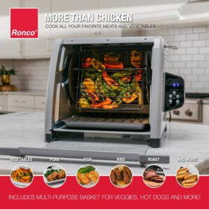 Ronco 6000 Platinum Series Rotisserie Oven, Digital Display, 12-Pound Capacity, Auto Shutoff, Includes Rotisserie Spit, Multi-Purpose Basket, 3 Cooking Functions: Rotisserie, Sear and No Heat Rotation - Image 4