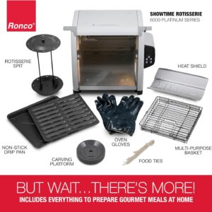 Ronco 6000 Platinum Series Rotisserie Oven, Digital Display, 12-Pound Capacity, Auto Shutoff, Includes Rotisserie Spit, Multi-Purpose Basket, 3 Cooking Functions: Rotisserie, Sear and No Heat Rotation - Image 6