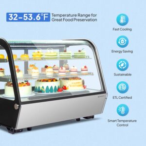 ROVSUN 5.7 Cu.Ft Commercial Refrigerator ETL NSF Certified, Refrigerated Display Case Countertop Display Refrigerator w/LED Air-cooling Automatic Defrost Rear Doors for Cafe Restaurant - Image 5