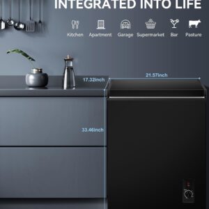 7.0 Cu Ft Chest Freezer - Energy Saving Quiet Top Open Door Mini Freezer Adjustable 6 Thermostat - Compact Small Deep Freezer w/Removable Basket and Defrost Water Drain for Home/Apartment/Garage - Image 3