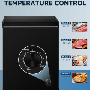 7.0 Cu Ft Chest Freezer - Energy Saving Quiet Top Open Door Mini Freezer Adjustable 6 Thermostat - Compact Small Deep Freezer w/Removable Basket and Defrost Water Drain for Home/Apartment/Garage - Image 7