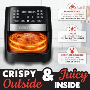 Gourmia 8 Qt Digital Air Fryer GAF826 – XL Capacity with 12 One-Touch Presets, Nonstick Dishwasher Safe Basket, Oil-Free Cooking, ETL-Certified, Sleek Black Finish - Image 7