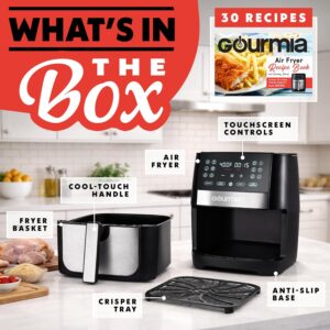 Gourmia 8 Qt Digital Air Fryer GAF826 – XL Capacity with 12 One-Touch Presets, Nonstick Dishwasher Safe Basket, Oil-Free Cooking, ETL-Certified, Sleek Black Finish - Image 5