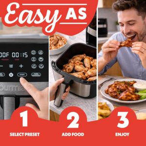 Gourmia 8 Qt Digital Air Fryer GAF826 – XL Capacity with 12 One-Touch Presets, Nonstick Dishwasher Safe Basket, Oil-Free Cooking, ETL-Certified, Sleek Black Finish - Image 4