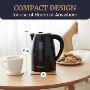 Elite Gourmet EKT5051 1.7L Electric Water Kettle, BPA-Free, Fast Boil, Auto Shut-Off, Boil-dry Protection, 360° Swivel Base with Cordless Serving, Clear-view Window with Water Level Markings, Black - Image 3
