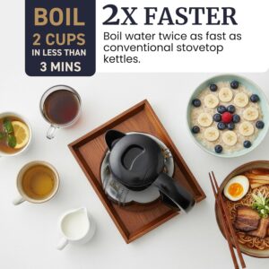 Elite Gourmet EKT5051 1.7L Electric Water Kettle, BPA-Free, Fast Boil, Auto Shut-Off, Boil-dry Protection, 360° Swivel Base with Cordless Serving, Clear-view Window with Water Level Markings, Black - Image 6