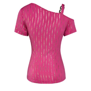 Sexy One Shoulder Cutout Top - Hot Pink Going Out Tops for Women Party, Chic Twist Front Summer Shirt Clubwear Y2K Blouse - Image 5